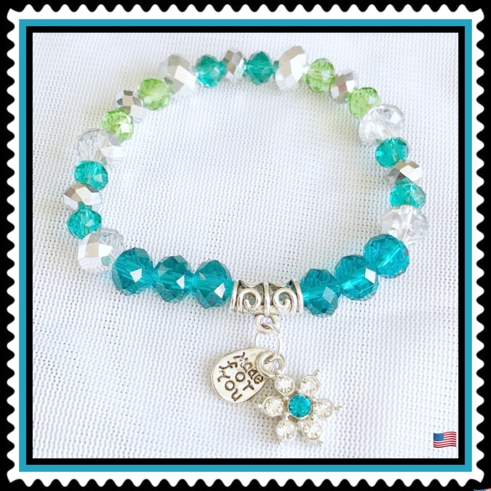 🆕 ✅ CHILD SIZE BRACELET. 🌸 FLOWER CHARM
